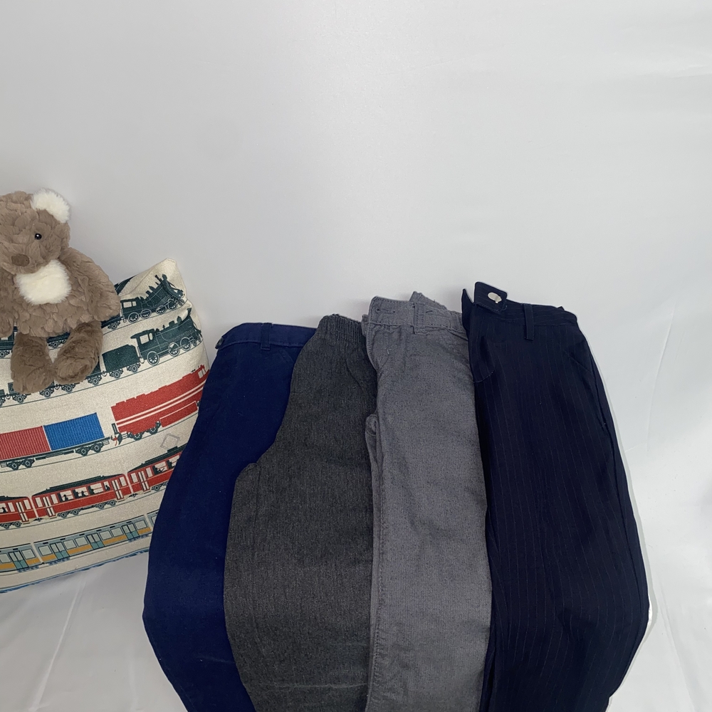 Boys dress pants in Blue, Gray, and Black, Target, H&M, Ross (Bundle of 4.)